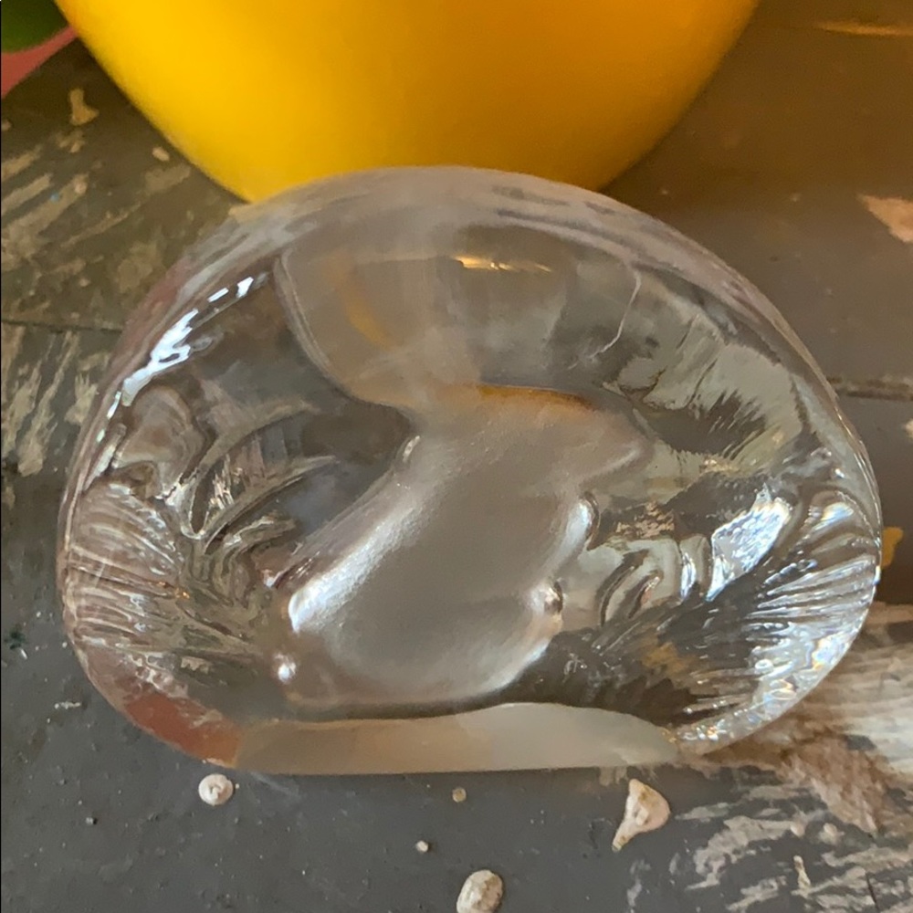 ZAJECAR 24% lead crystal BUNNY rabbit paperweight - Picture 5 of 8